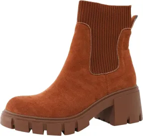 Ankle Boots for Women, Women's Casual Ankle High Chunky Heels Platform Military Booties Combat Boots Chunky Booties