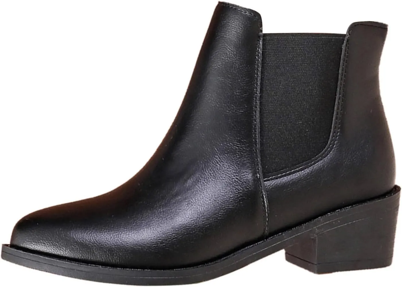 Boots for Women Low Heel Chelsea Fashion Ankle Bootie w/Double Elastic Fall Boots for Women 2024