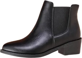 Boots for Women Low Heel Chelsea Fashion Ankle Bootie w/Double Elastic Fall Boots for Women 2024