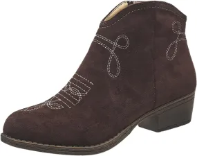 Cowboy Boots for Women Low Heel with Side Zippers Western Durable Cowgirl Boots Comfortable Women's Ankle Boots Booties