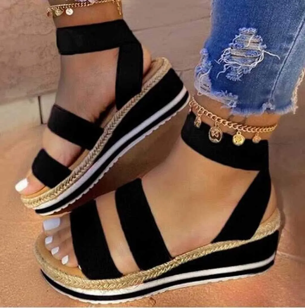 Espadrilles Wedges Sandals for Women Classic Ankle Strap Wedge Heels Sandal Orthopedic Hiking Sandals