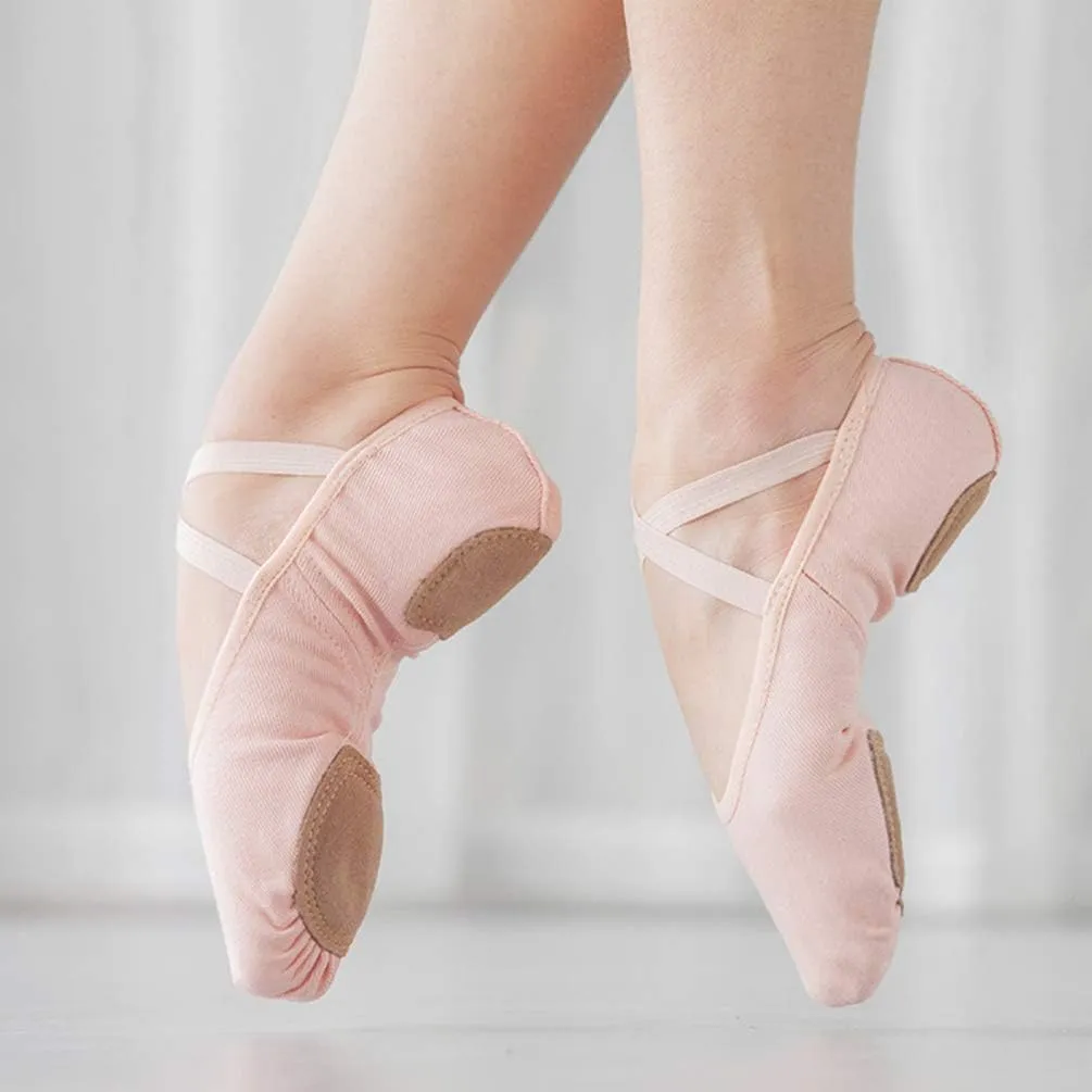 EXCEART Women Ballet Flats Canvas Ballet Shoes Ballet Flat Shoes Girls Ballet Shoes Soft Ballet Shoes Sole Ballet Shoes Womens Flats Shoes Ballet Slipper aldult Child Soft-Soled Shoes