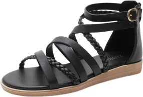 Flat Women Sandals Gladiator Lightweight Slip On Sandals Zipper Strappy Casual Walking Shoes Casual Dressy Hollow Out Yoga Mat Shoes for All Occasions: Casual, Work, Party