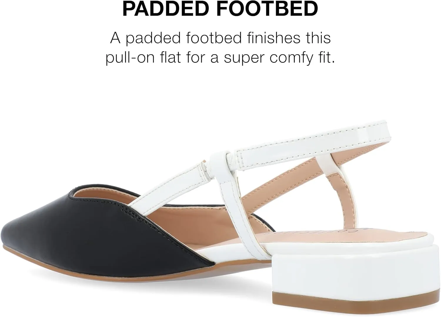 Journee Collection Womens Paislee Faux Leather Square Toe Slingbacks