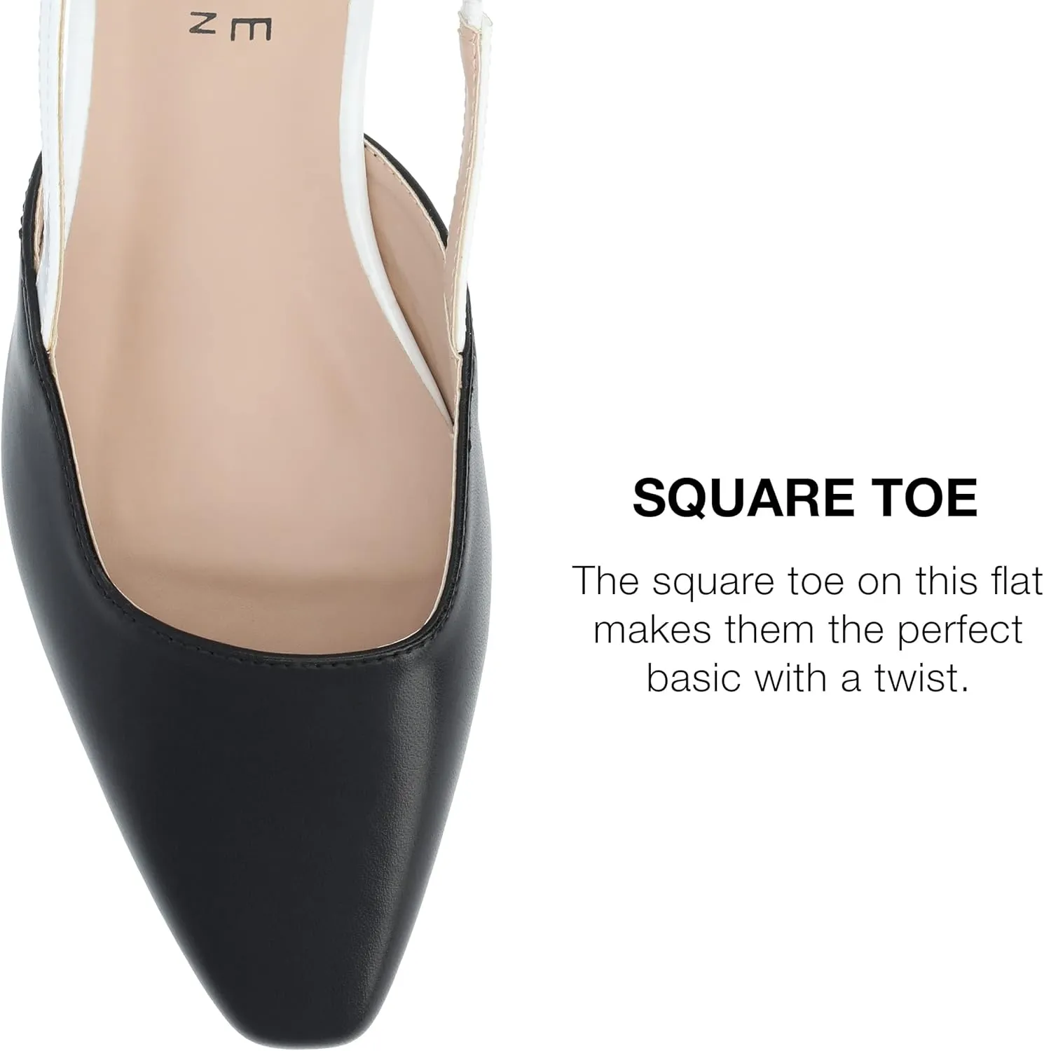 Journee Collection Womens Paislee Faux Leather Square Toe Slingbacks
