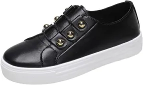 Ladmiple Womens Shoes Dressy Casual Loafers Slip on Leather Sneakers Fashion Comfortable Platform Flats Walking Loafers