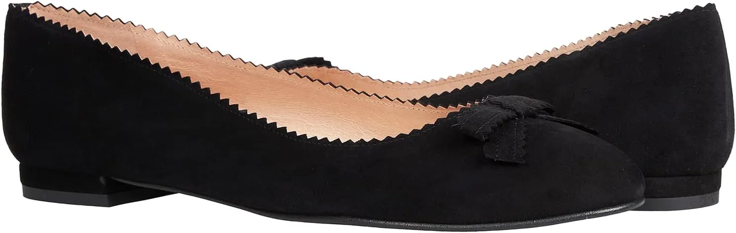 LEHOOR Women Bow Flats Shoes Round Closed Toe Slip on Ballet Flats Suede Flat Heel Dress Shoes Comfortable Office Work Flats Ladies Girls Casual Club Party Church Driving Flats Spring Cute 4-11 M US