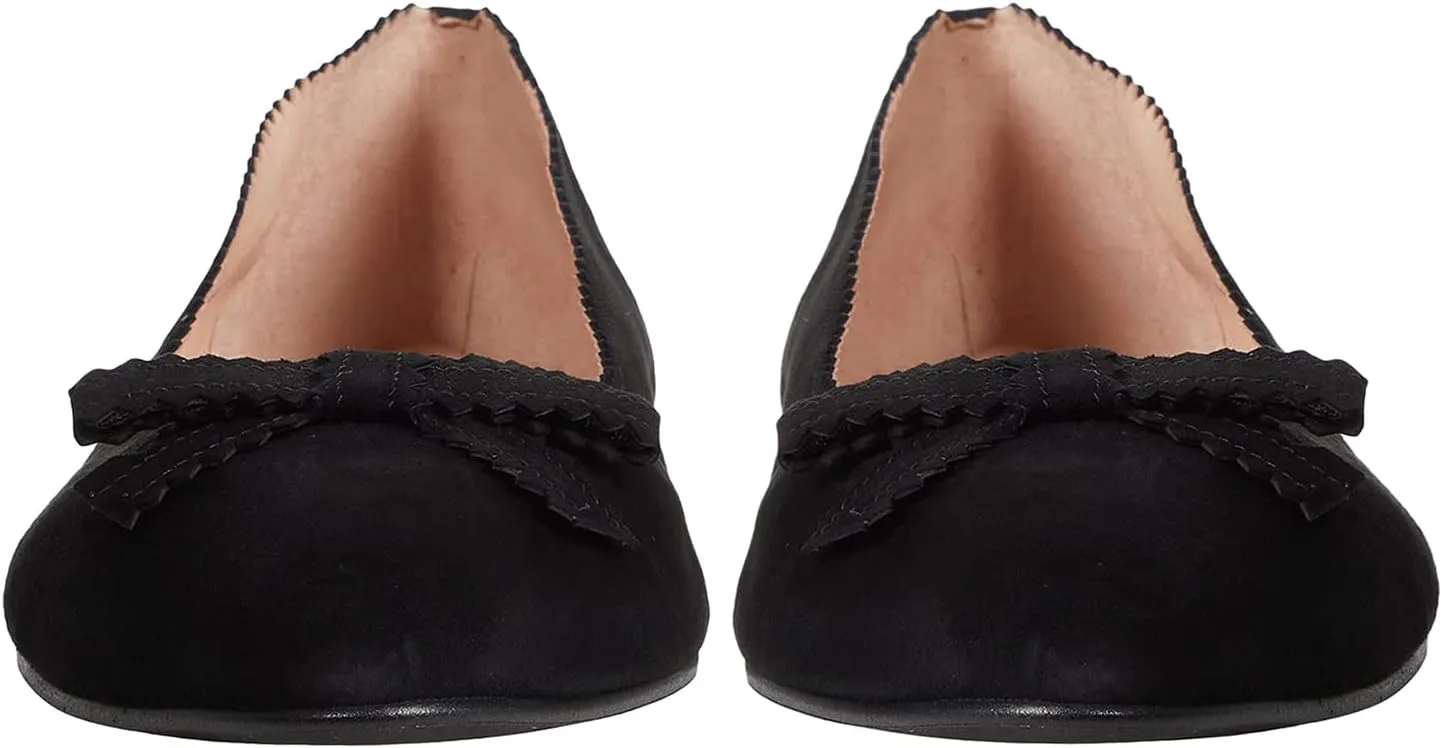 LEHOOR Women Bow Flats Shoes Round Closed Toe Slip on Ballet Flats Suede Flat Heel Dress Shoes Comfortable Office Work Flats Ladies Girls Casual Club Party Church Driving Flats Spring Cute 4-11 M US