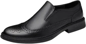 Men Oxford Leather Fashion Dress Shoes Men's Prom Wedding Breathable Shoes Slip-On Comfort Soft Sneakers Business Casual Shoe