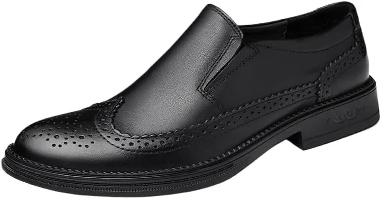 Men Oxford Leather Fashion Dress Shoes Men's Prom Wedding Breathable Shoes Slip-On Comfort Soft Sneakers Business Casual Shoe
