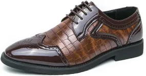 Men's Oxford Shoes Business Formal Fashion Mens Derby Shoes Casual Lace-up Dress Shoes for Men(8)