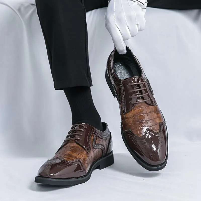 Men's Oxford Shoes Business Formal Fashion Mens Derby Shoes Casual Lace-up Dress Shoes for Men(8)