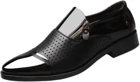 Oxford for Men Breathable Shoes Dress Hollow Leather Low Top Men's Dress Oxford Shoes Classic Formal Business Shoes Wedding for Men