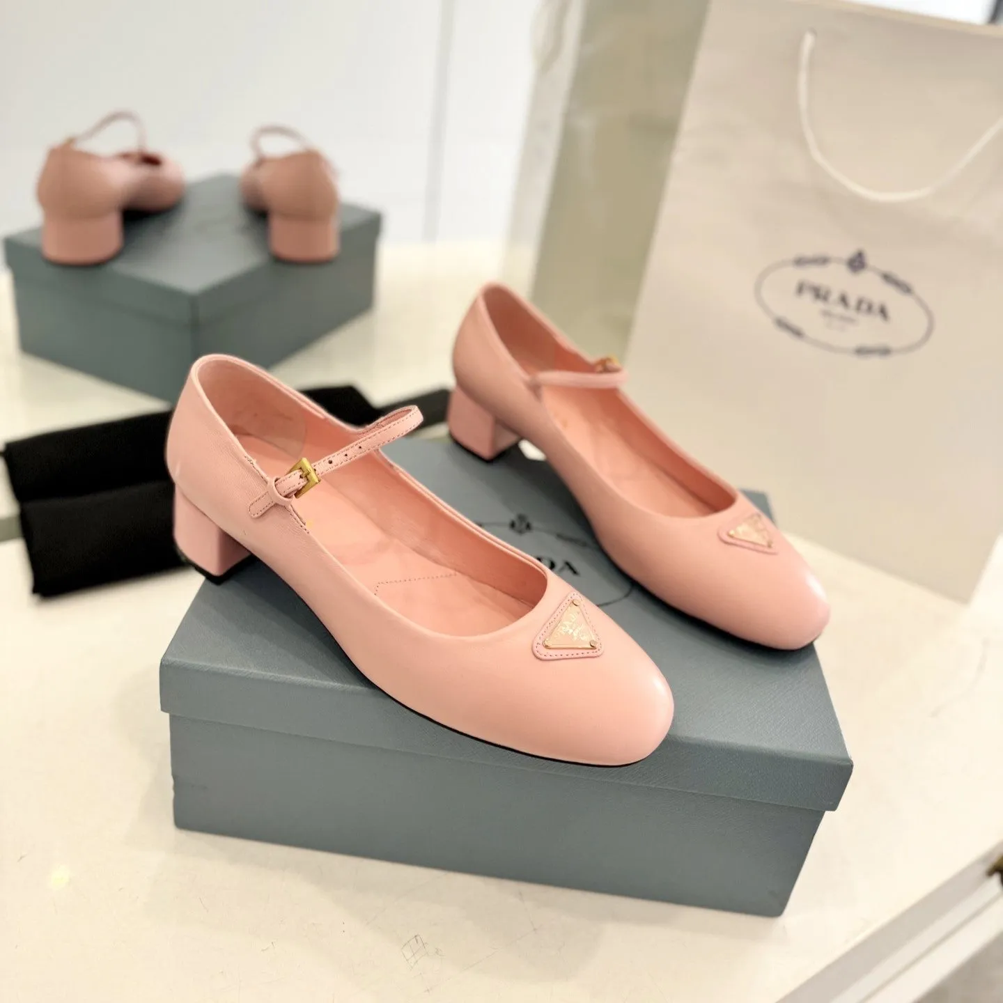Pra Ballerina Pumps 40 Pink Lambskin