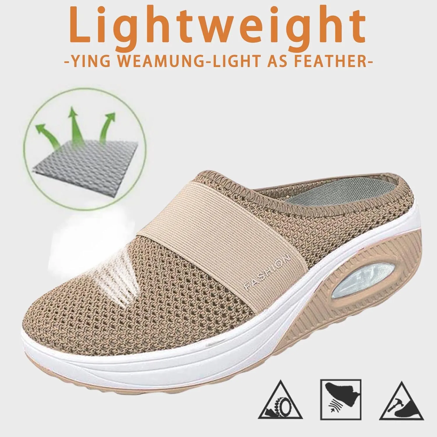 Slip-On with Arch Air Support Knit Walking Walking Shoes Outdoor Cushion Orthopedic Comfort Casual Women's