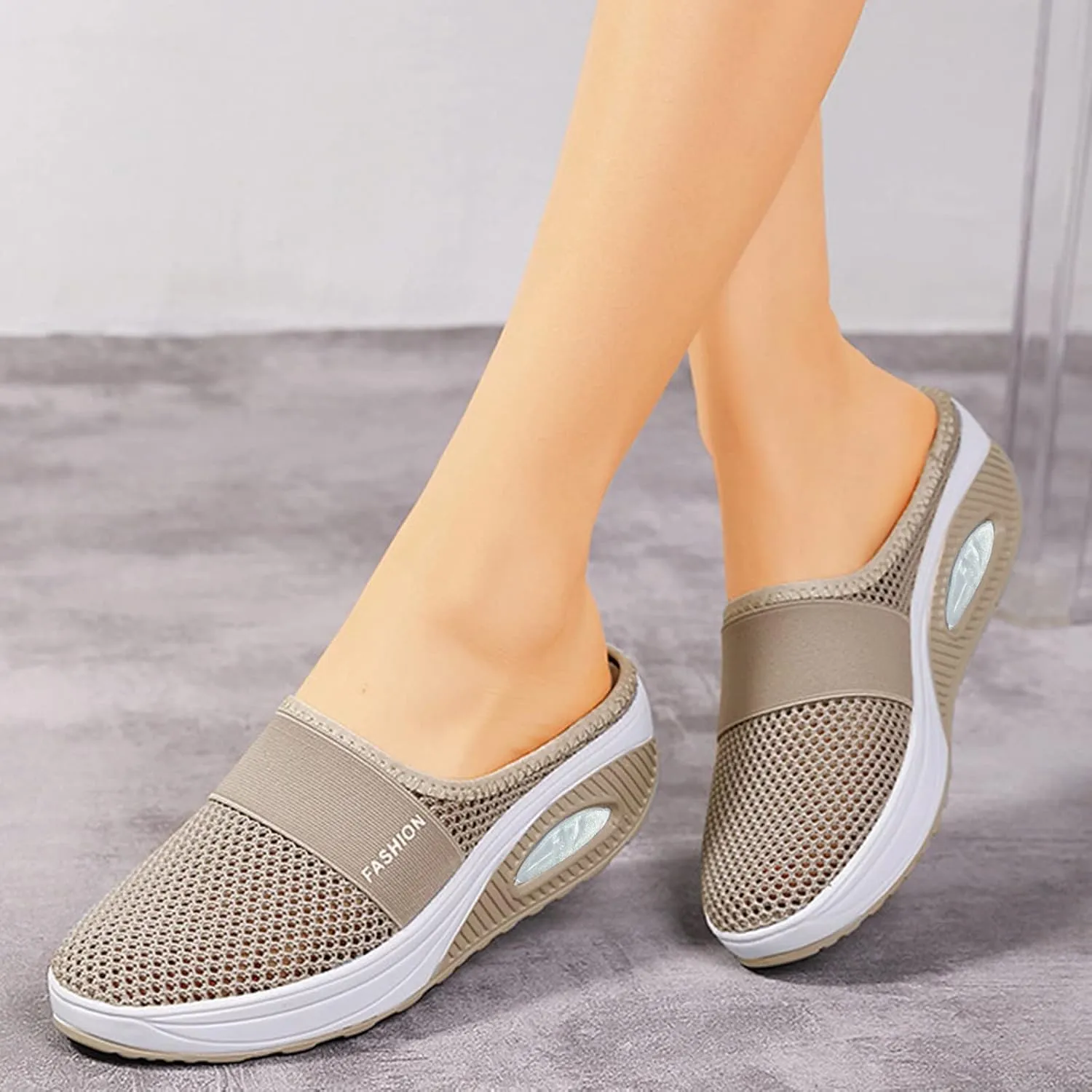 Slip-On with Arch Air Support Knit Walking Walking Shoes Outdoor Cushion Orthopedic Comfort Casual Women's