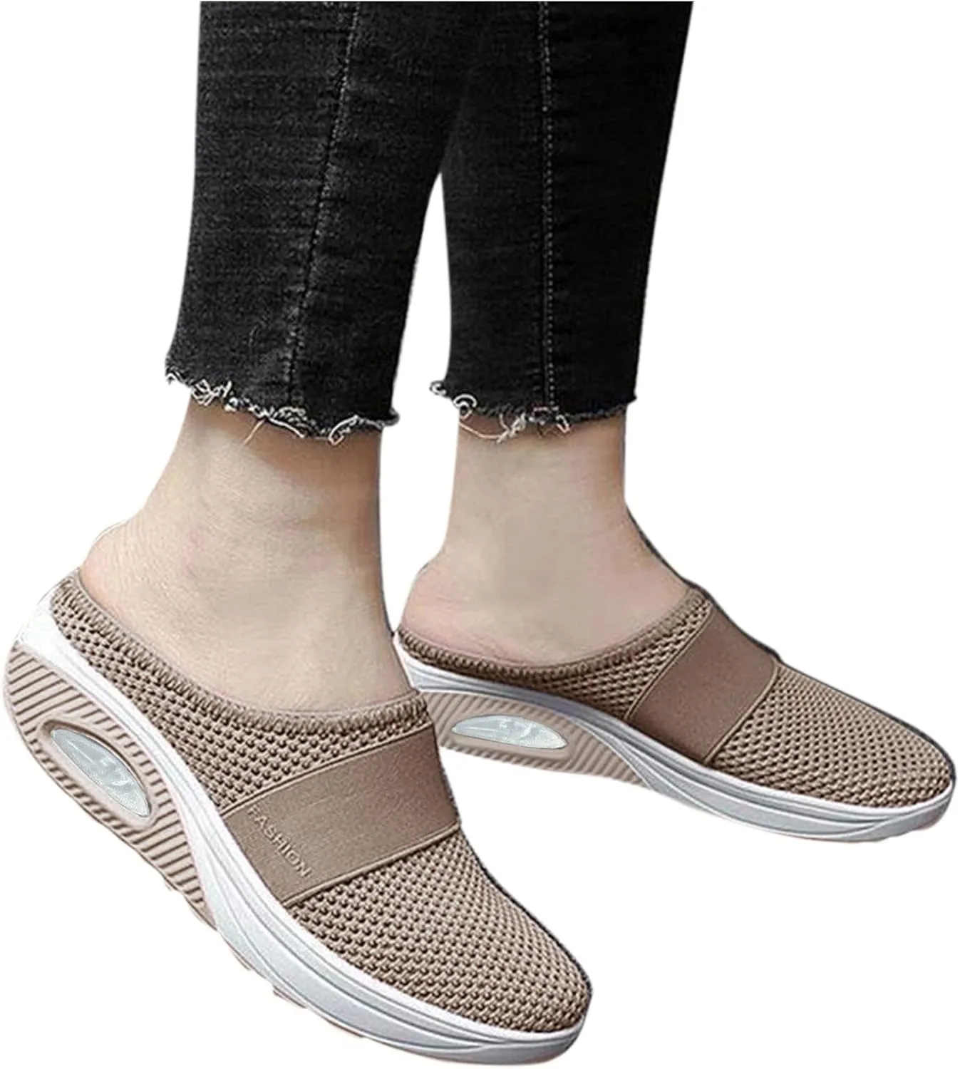 Slip-On with Arch Air Support Knit Walking Walking Shoes Outdoor Cushion Orthopedic Comfort Casual Women's