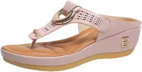 Women Shoes Comfortable Thick Sole Soft Wedge Sandals Fashionable Corrective Slip on Wedge Sandals for Women Size 9