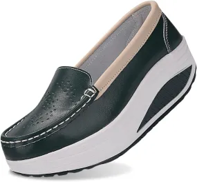 Women's Fashion Casual Solid Slip On Wedges Thick Bottom Platforms Work Shoes Water Aerobics Shoes Men