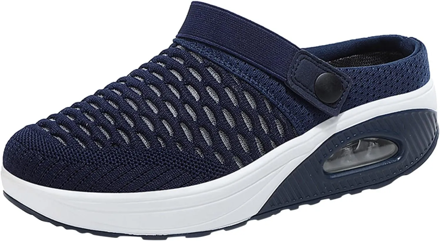 Women's Sport Sandals Mesh Walking Mules Lightweight Backless Sneakers Breathable Platform Flats Sneakers Anti-Skid Shoes