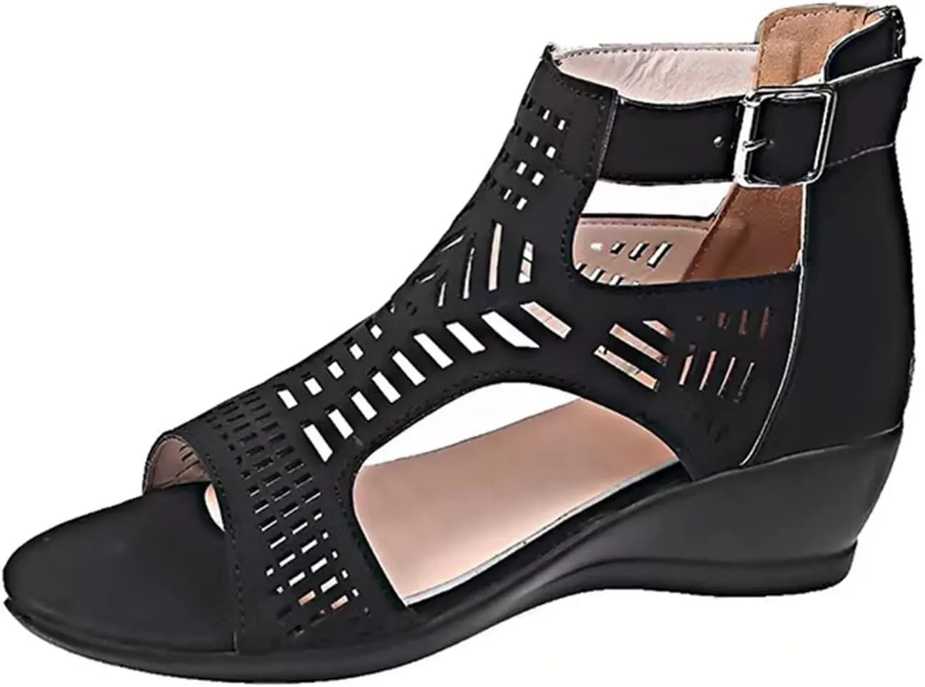Yanzhenglip Women'S Bohemian Rhinestone Sandals Casual Flower Sandals Wedges Comfortable Peep-Toe Sandals Summer Dressy